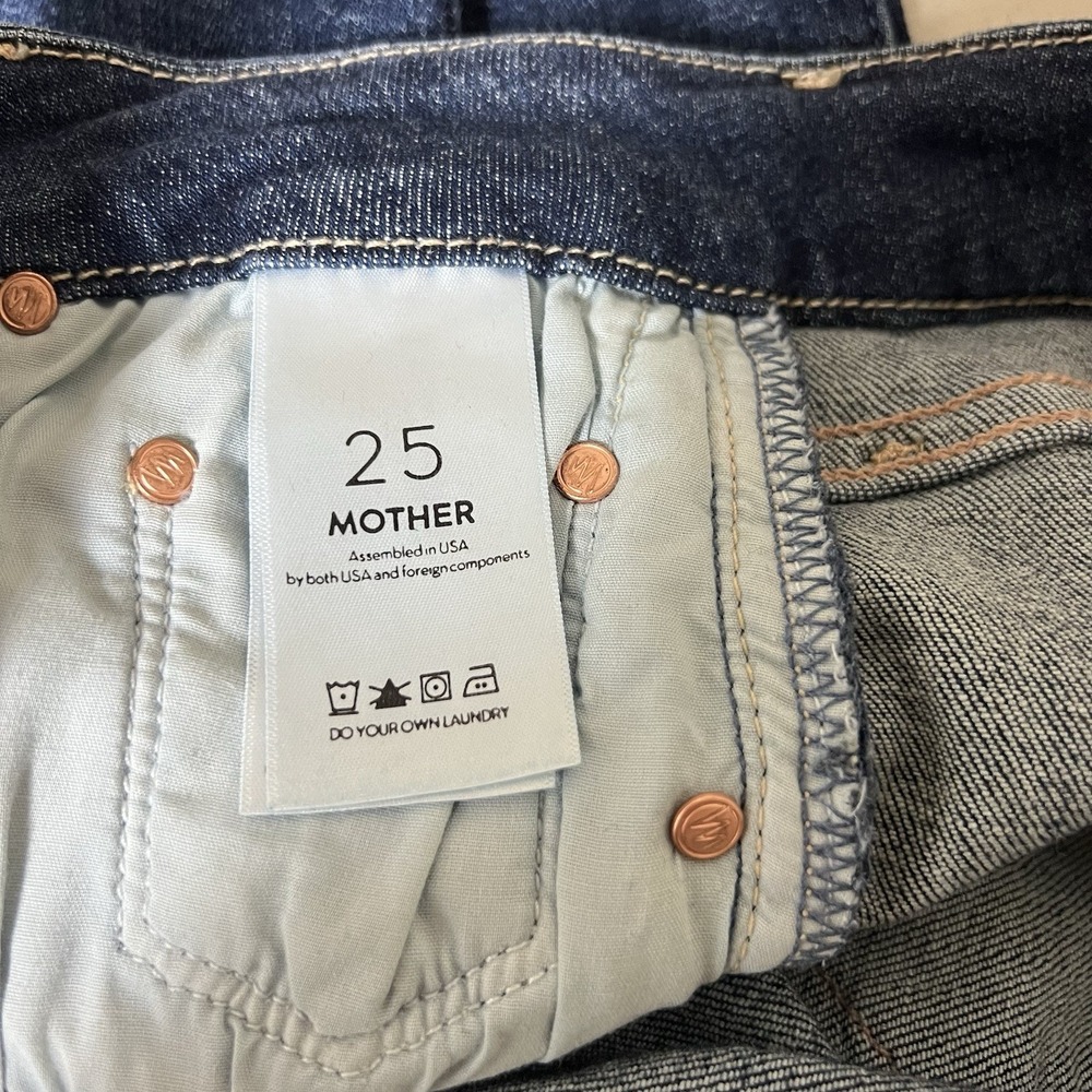Mother Jeans Womens 25 The Looker Ankle Fray Raw Hem Girl Crush Stretch Denim - Picture 8 of 14
